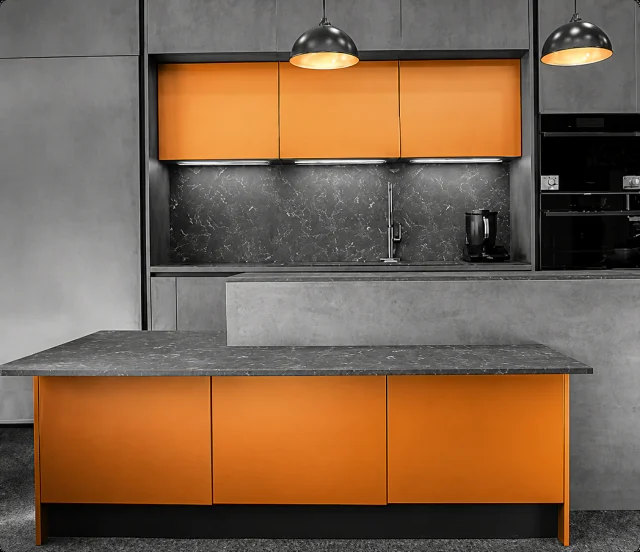 Cuisine orange du nouveau site BP Cuisines